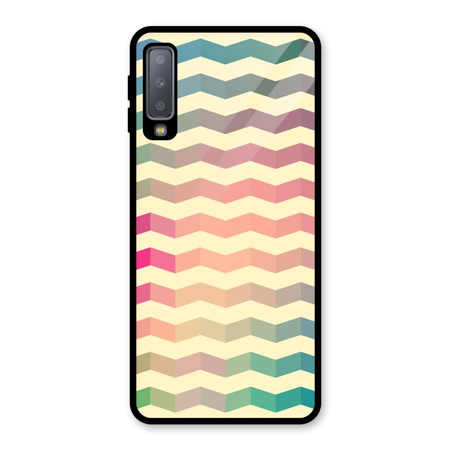 Seamless ZigZag Design Glass Back Case for Galaxy A7 (2018)