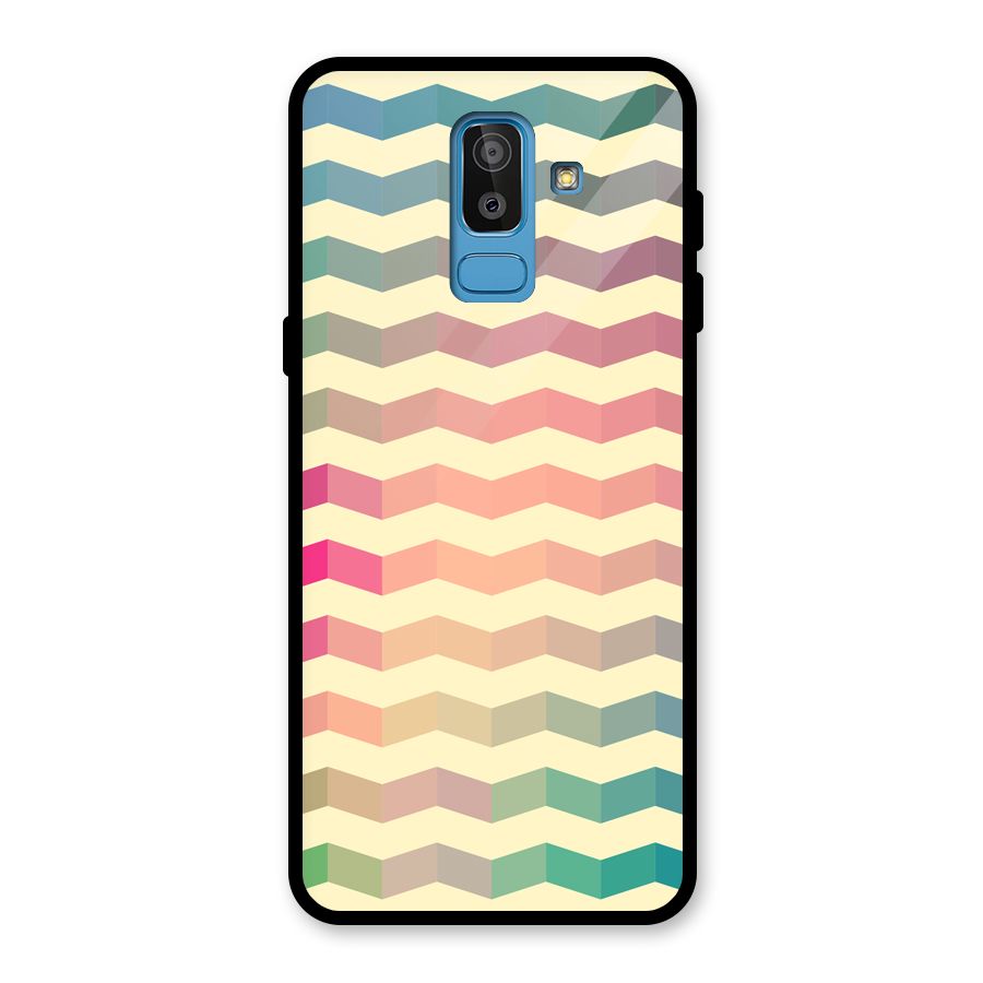 Seamless ZigZag Design Glass Back Case for Galaxy J8