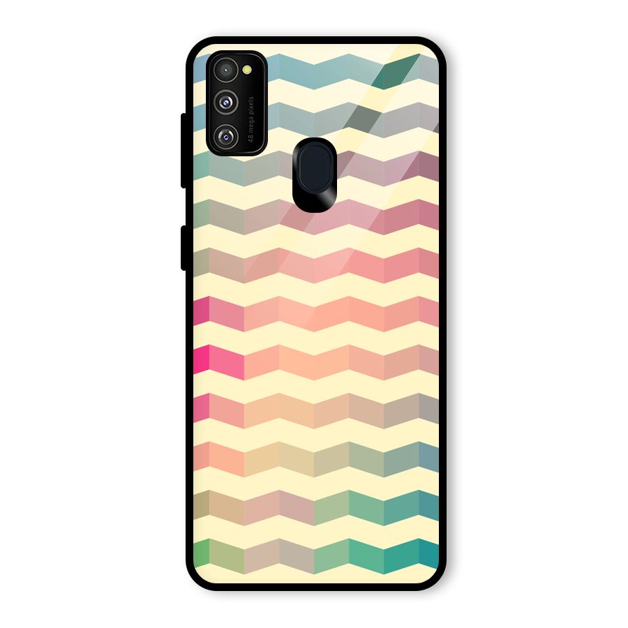 Seamless ZigZag Design Glass Back Case for Galaxy M30s