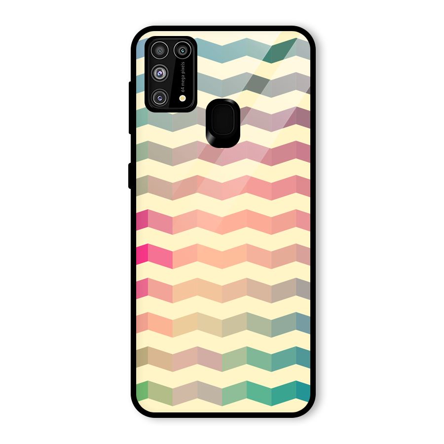 Seamless ZigZag Design Glass Back Case for Galaxy M31
