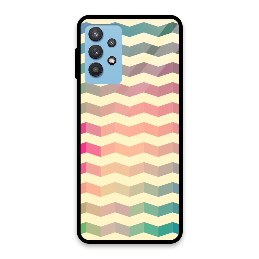 Seamless ZigZag Design Glass Back Case for Galaxy M32 5G