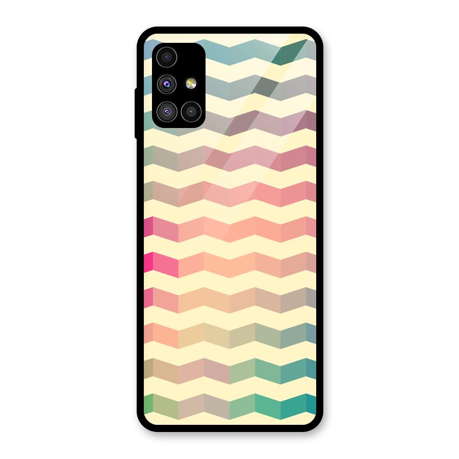 Seamless ZigZag Design Glass Back Case for Galaxy M51