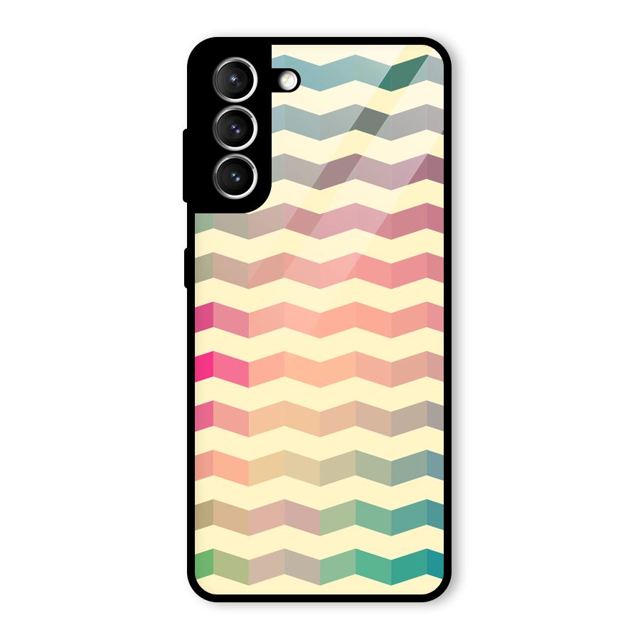 Seamless ZigZag Design Glass Back Case for Galaxy S21 5G