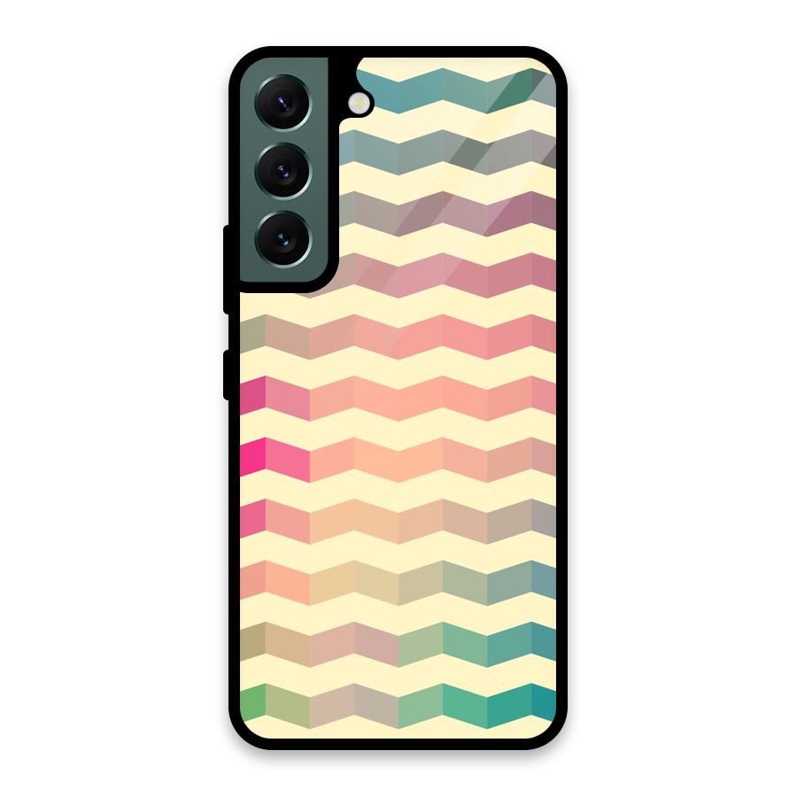 Seamless ZigZag Design Glass Back Case for Galaxy S22 5G