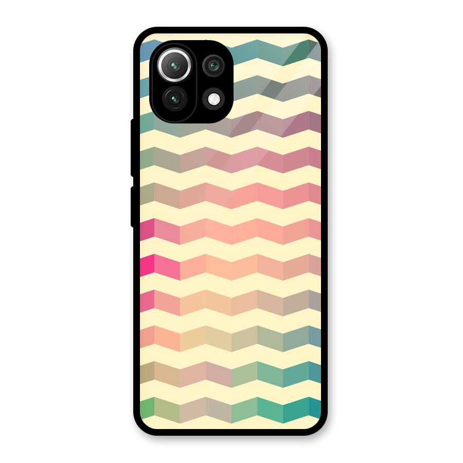 Seamless ZigZag Design Glass Back Case for Mi 11 Lite NE 5G