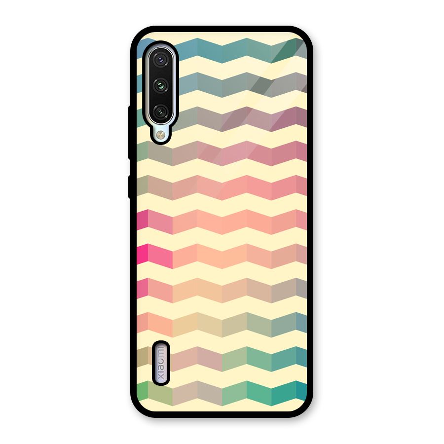 Seamless ZigZag Design Glass Back Case for Mi A3