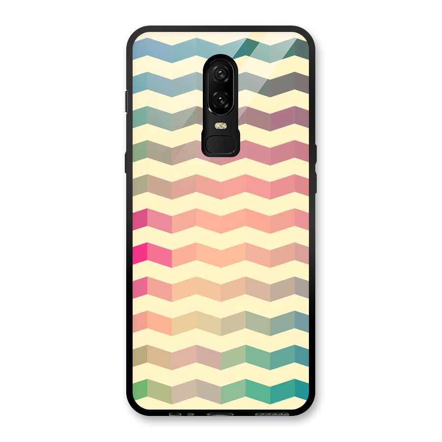 Seamless ZigZag Design Glass Back Case for OnePlus 6