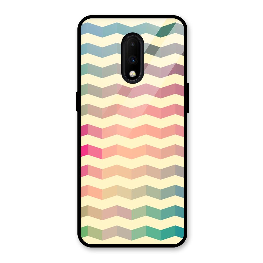 Seamless ZigZag Design Glass Back Case for OnePlus 7