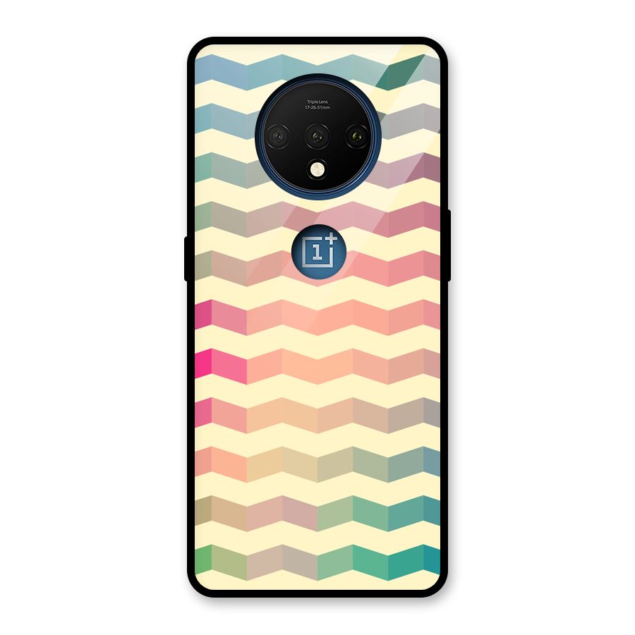 Seamless ZigZag Design Glass Back Case for OnePlus 7T