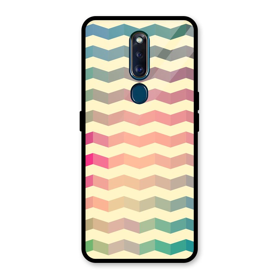 Seamless ZigZag Design Glass Back Case for Oppo F11 Pro