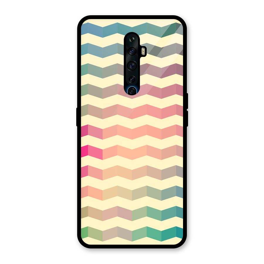 Seamless ZigZag Design Glass Back Case for Oppo Reno2 Z