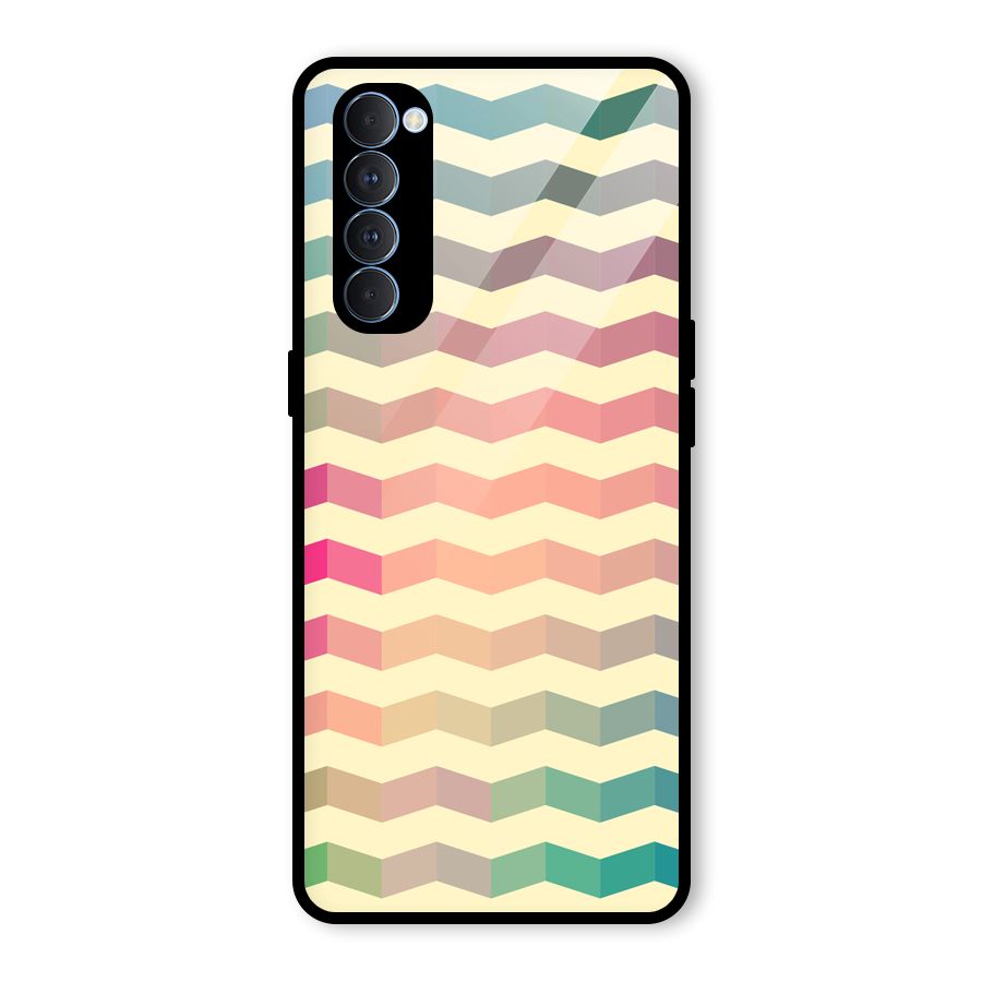 Seamless ZigZag Design Glass Back Case for Oppo Reno4 Pro