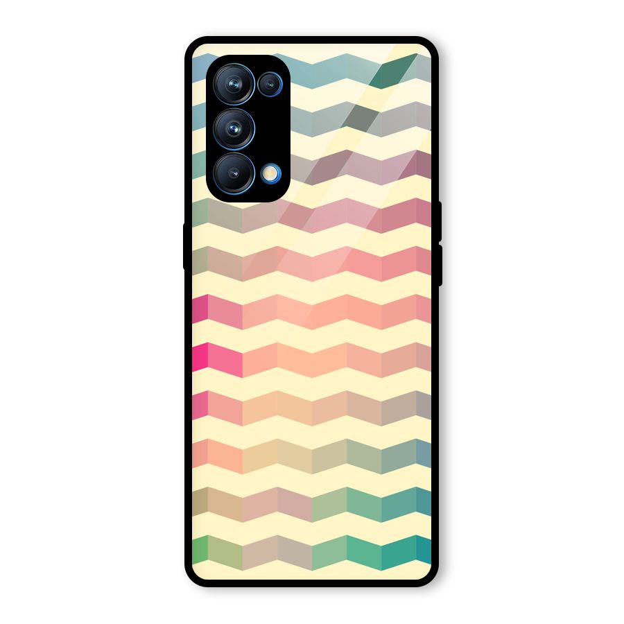 Seamless ZigZag Design Glass Back Case for Oppo Reno5 Pro 5G