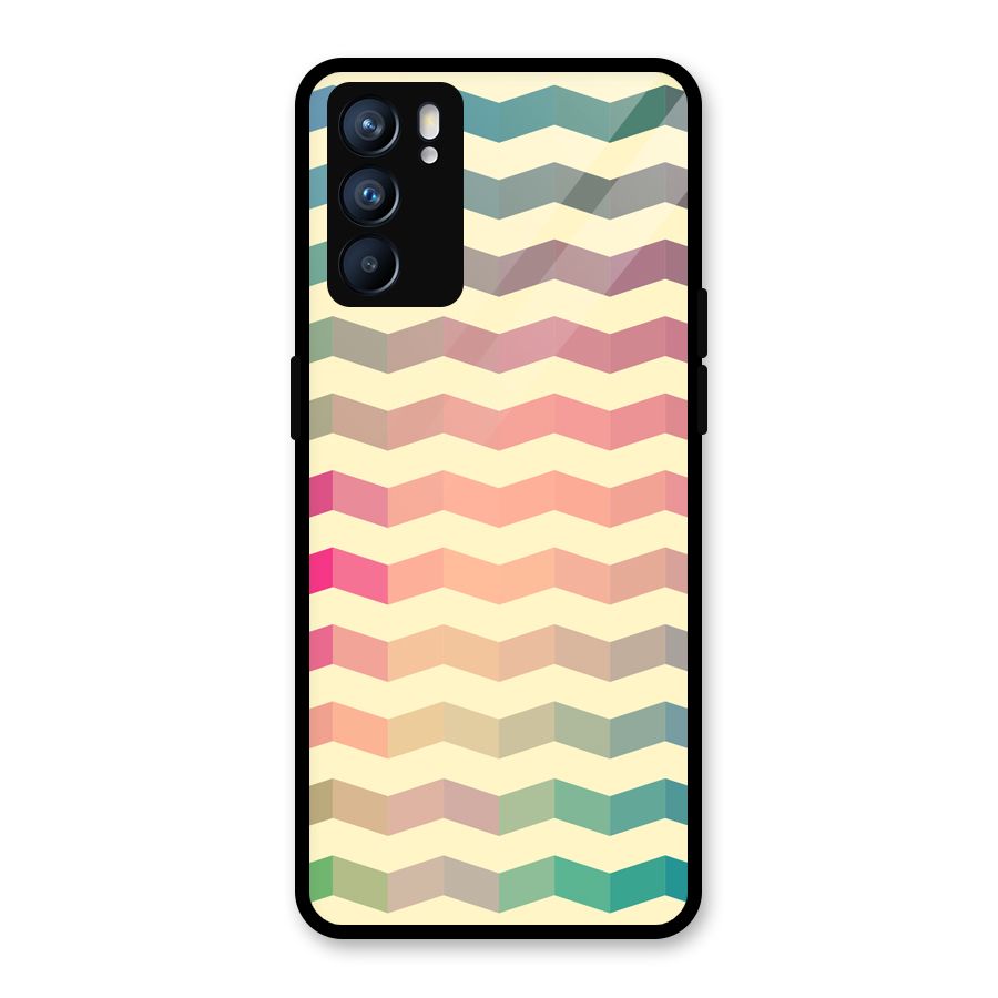 Seamless ZigZag Design Glass Back Case for Oppo Reno6 5G