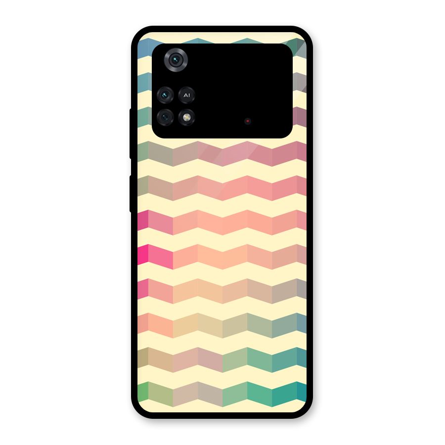 Seamless ZigZag Design Glass Back Case for Poco M4 Pro 4G
