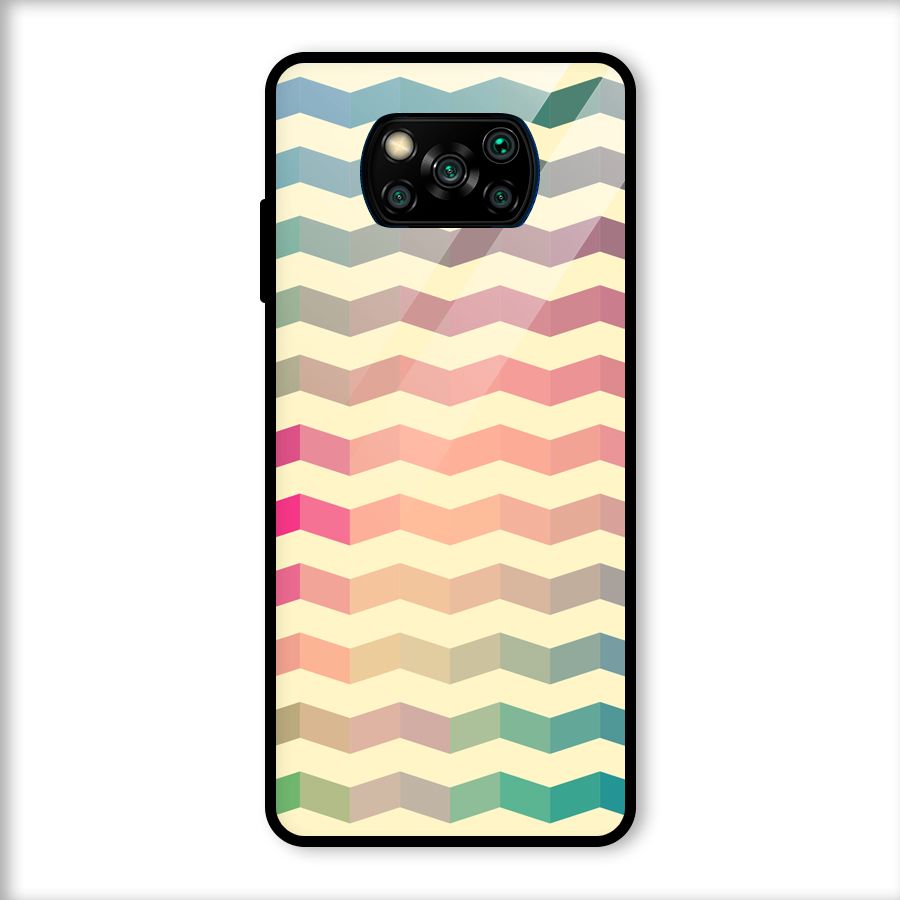 Seamless ZigZag Design Glass Back Case for Poco X3