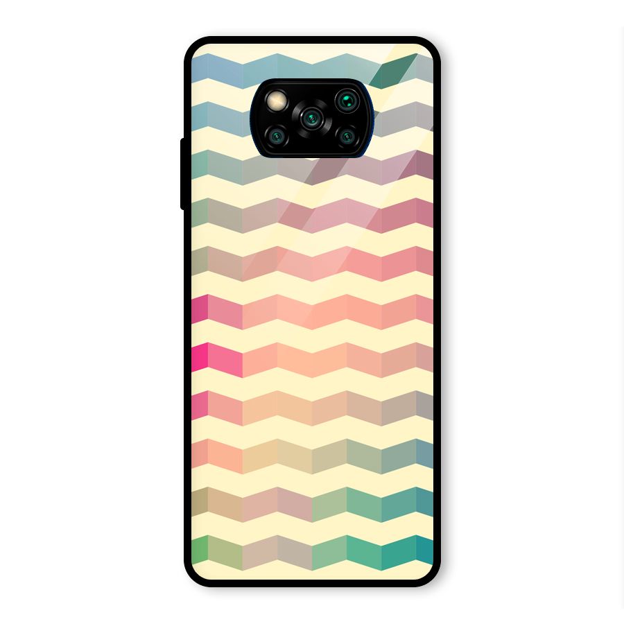 Seamless ZigZag Design Glass Back Case for Poco X3 Pro