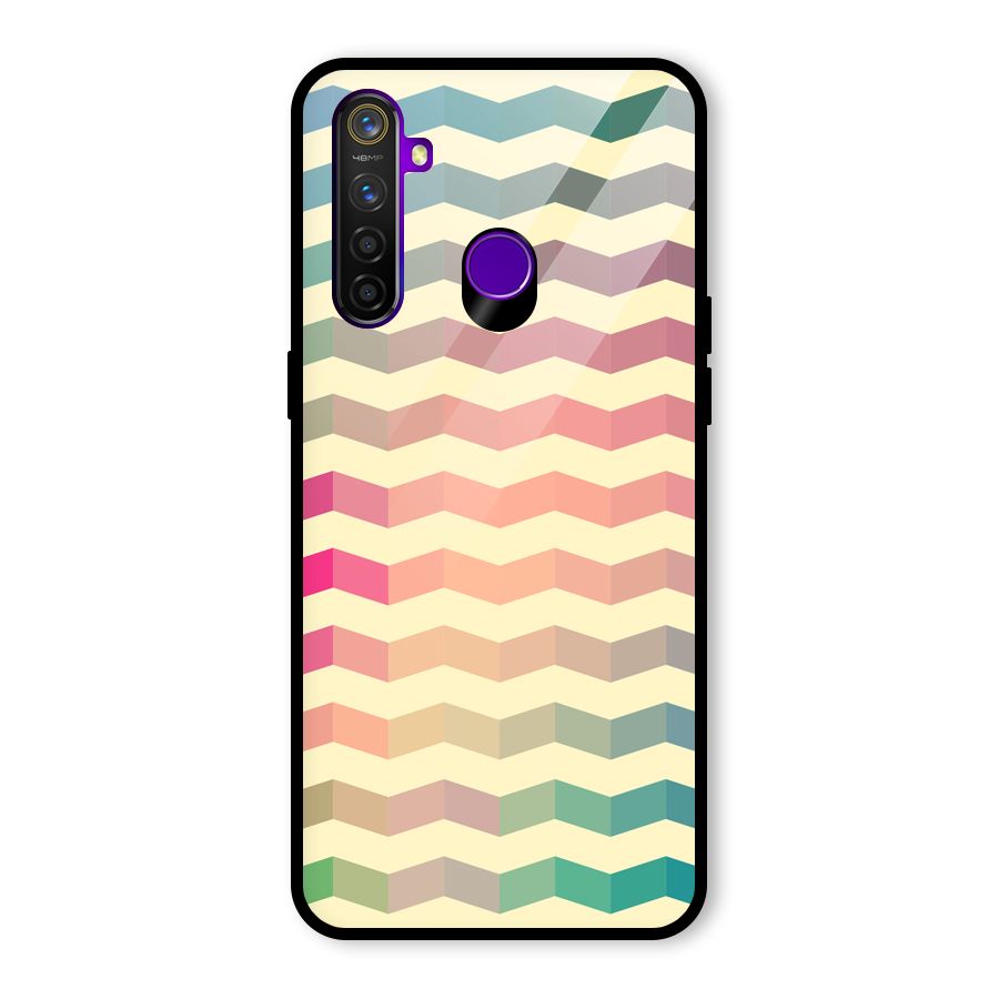 Seamless ZigZag Design Glass Back Case for Realme 5 Pro