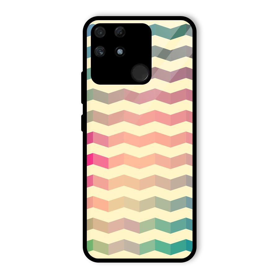 Seamless ZigZag Design Glass Back Case for Realme Narzo 50A