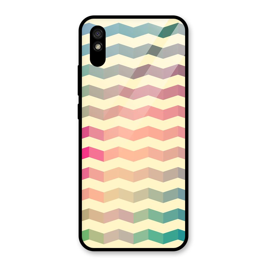 Seamless ZigZag Design Glass Back Case for Redmi 9A