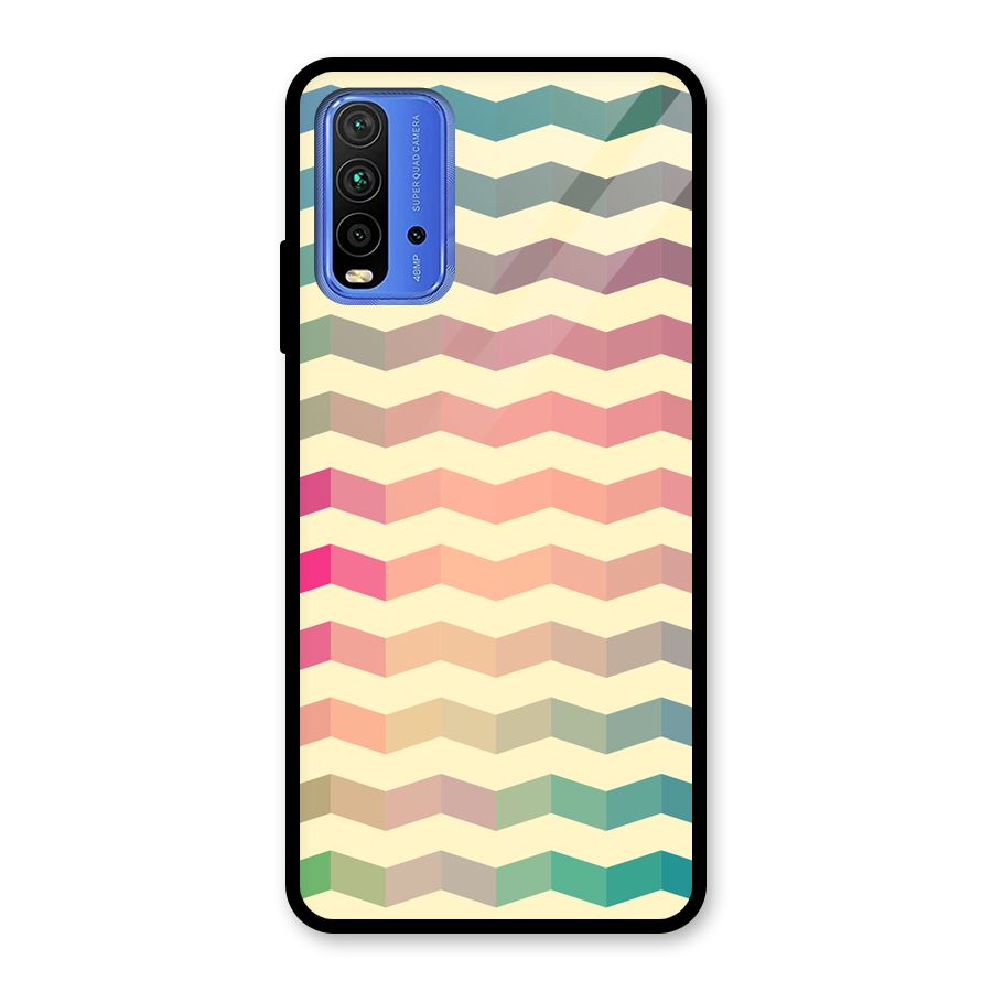 Seamless ZigZag Design Glass Back Case for Redmi 9 Power