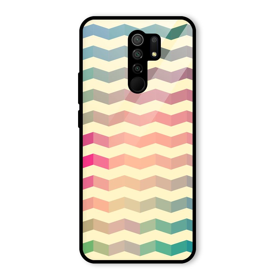Seamless ZigZag Design Glass Back Case for Redmi 9 Prime