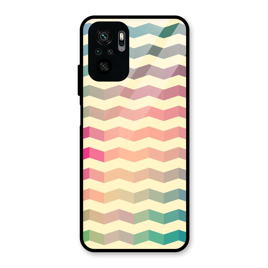 Seamless ZigZag Design Glass Back Case for Redmi Note 10S