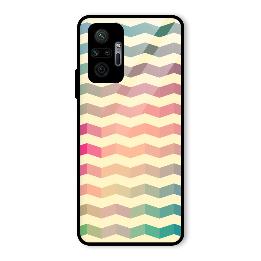 Seamless ZigZag Design Glass Back Case for Redmi Note 10 Pro