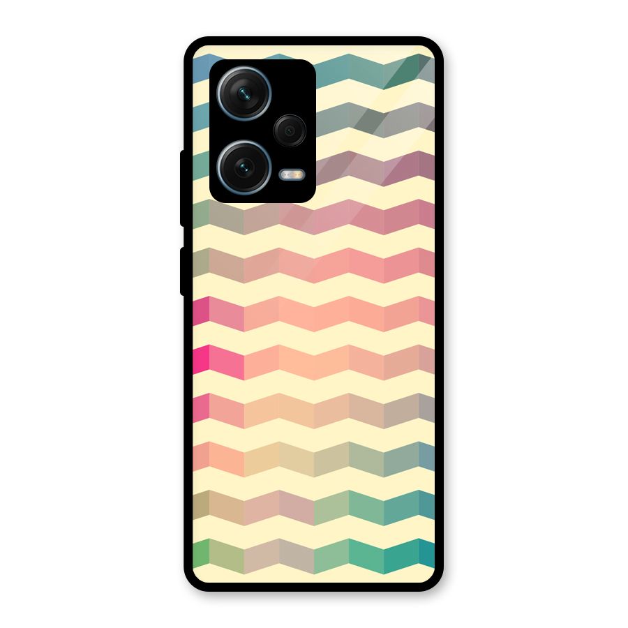 Seamless ZigZag Design Glass Back Case for Redmi Note 12 Pro Plus 5G