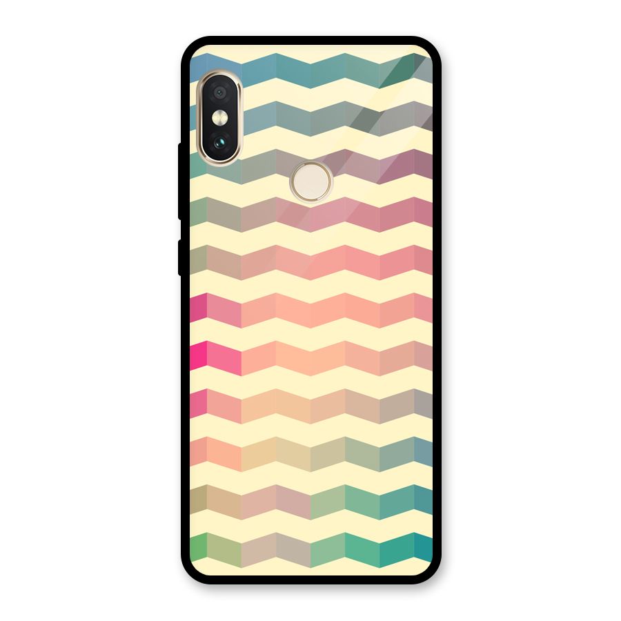 Seamless ZigZag Design Glass Back Case for Redmi Note 5 Pro