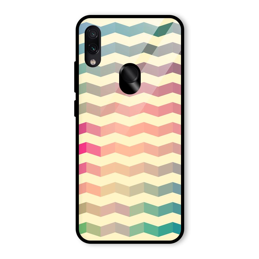 Seamless ZigZag Design Glass Back Case for Redmi Note 7S