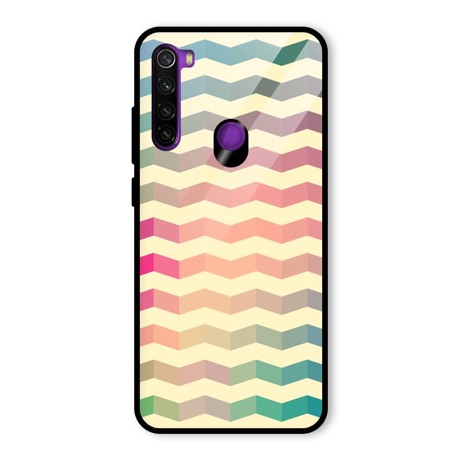 Seamless ZigZag Design Glass Back Case for Redmi Note 8