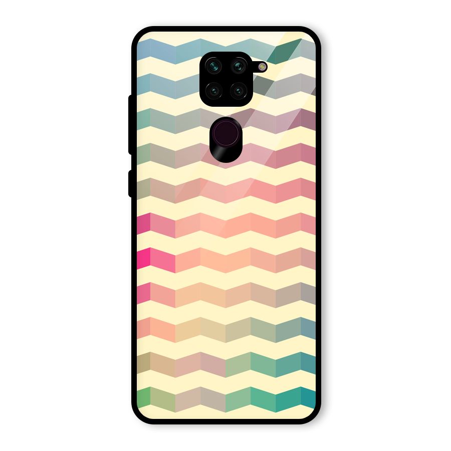 Seamless ZigZag Design Glass Back Case for Redmi Note 9
