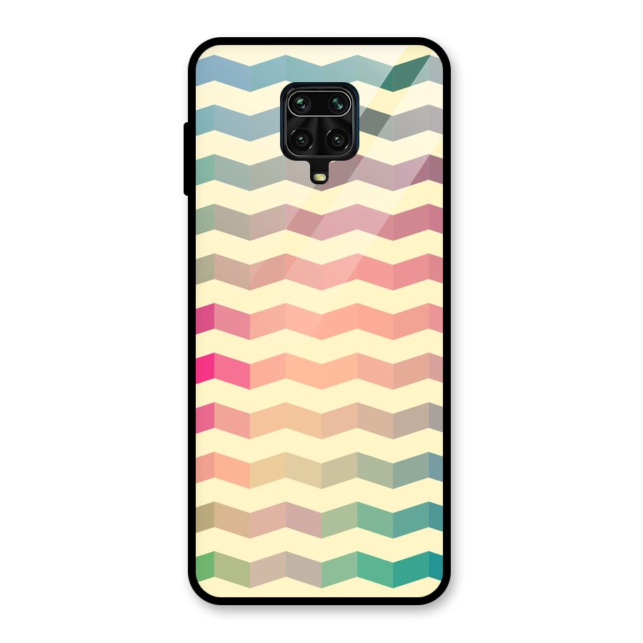 Seamless ZigZag Design Glass Back Case for Redmi Note 9 Pro Max