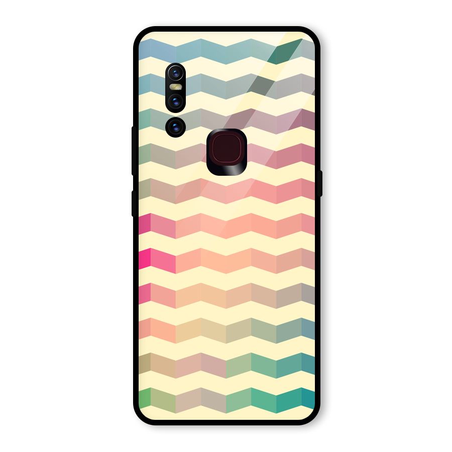 Seamless ZigZag Design Glass Back Case for Vivo V15