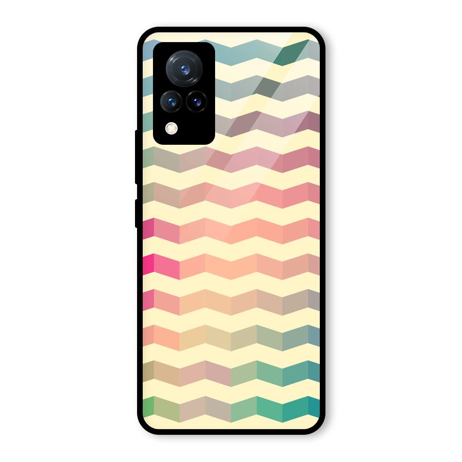 Seamless ZigZag Design Glass Back Case for Vivo V21 5G