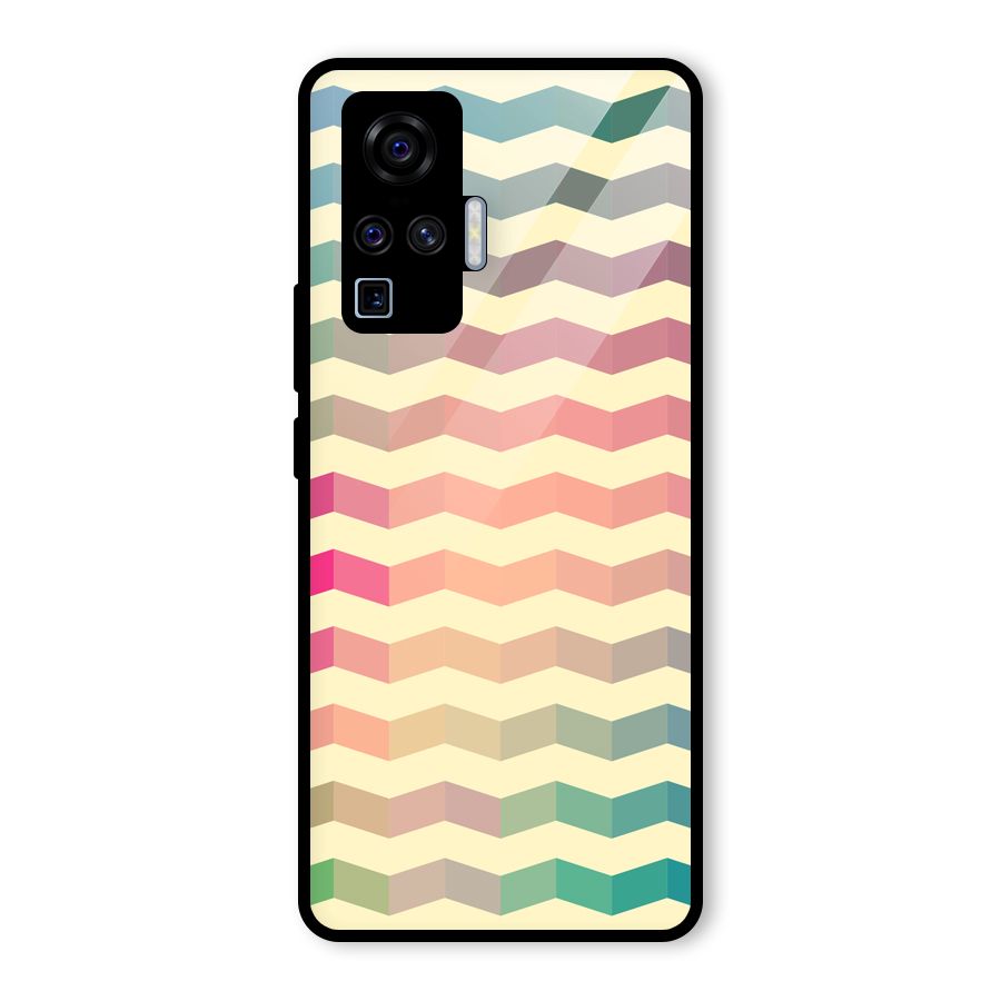 Seamless ZigZag Design Glass Back Case for Vivo X50 Pro