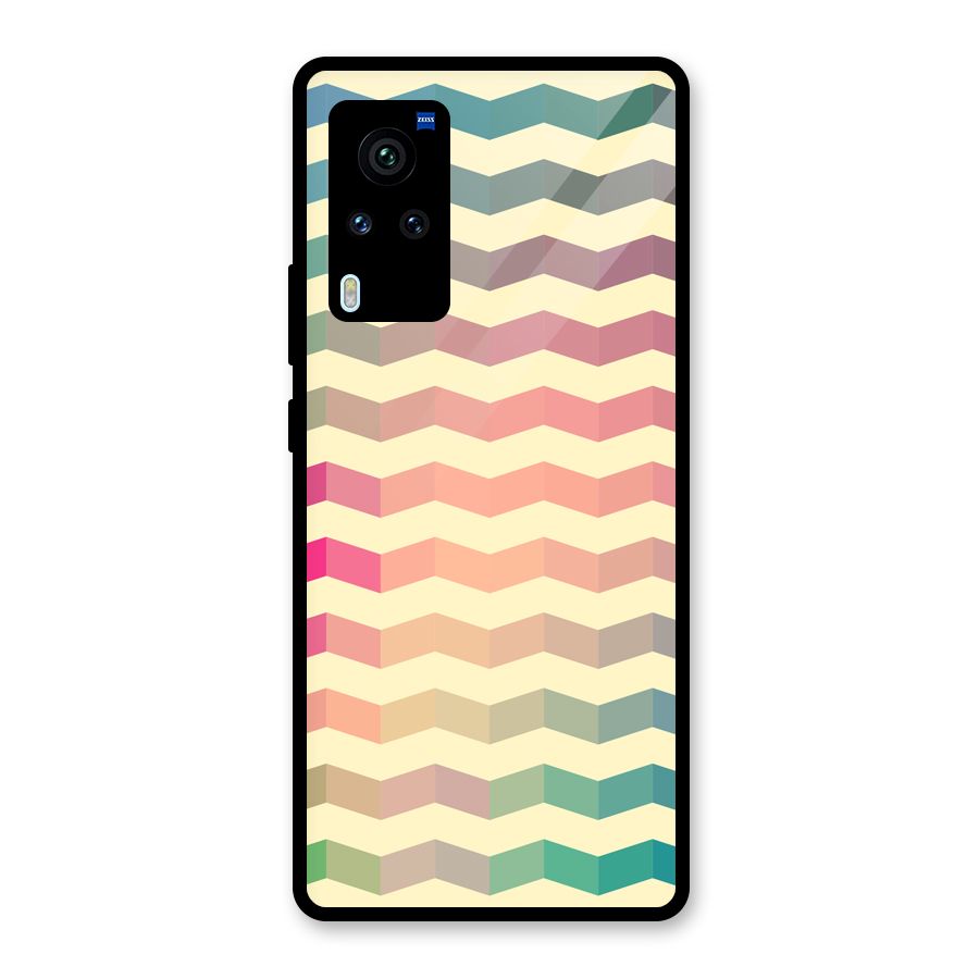 Seamless ZigZag Design Glass Back Case for Vivo X60 Pro