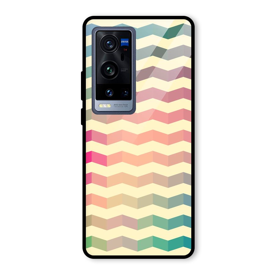 Seamless ZigZag Design Glass Back Case for Vivo X60 Pro Plus