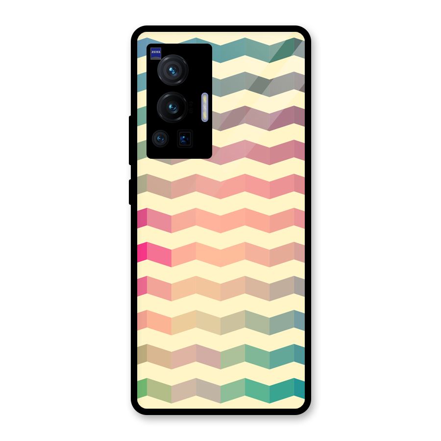Seamless ZigZag Design Glass Back Case for Vivo X70 Pro