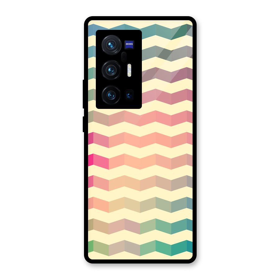 Seamless ZigZag Design Glass Back Case for Vivo X70 Pro Plus