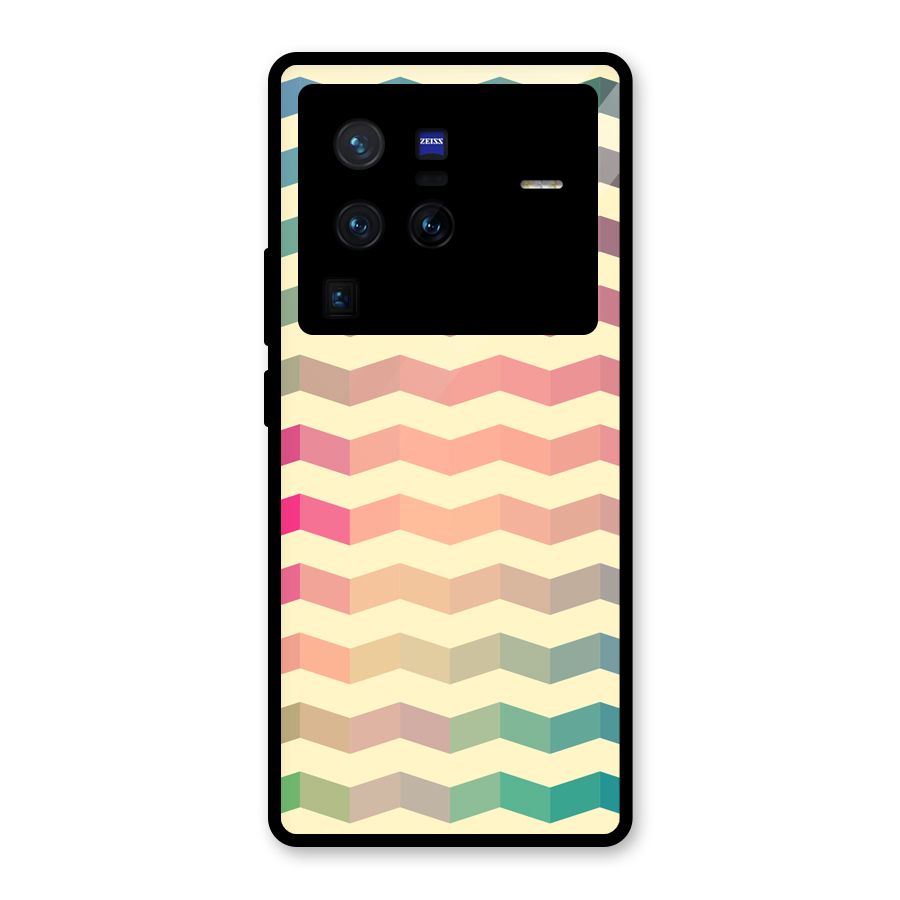Seamless ZigZag Design Glass Back Case for Vivo X80 Pro