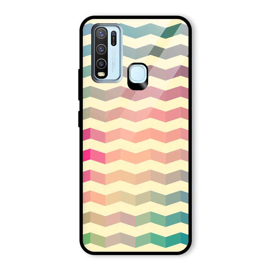 Seamless ZigZag Design Glass Back Case for Vivo Y30