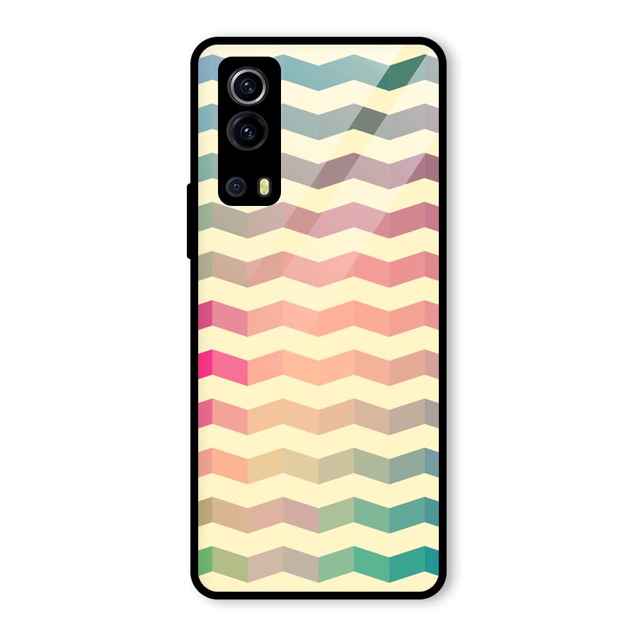 Seamless ZigZag Design Glass Back Case for Vivo iQOO Z3