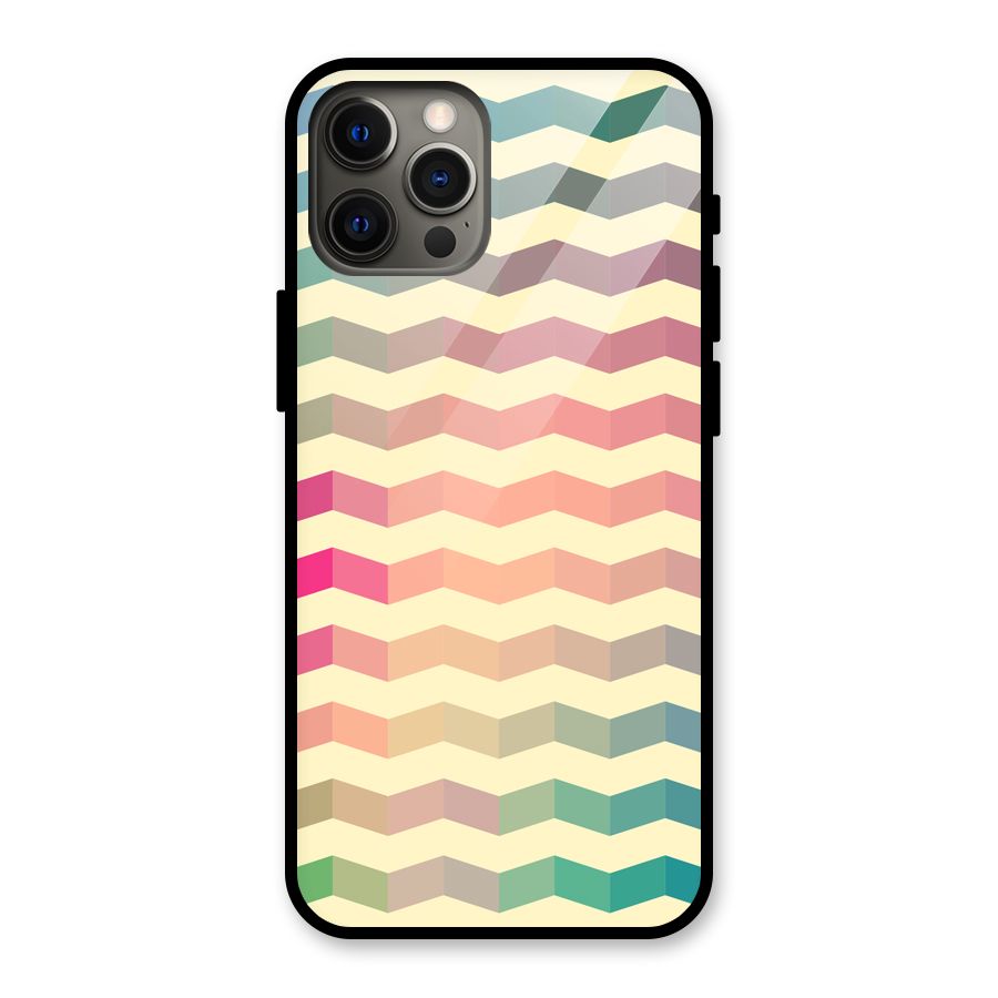 Seamless ZigZag Design Glass Back Case for iPhone 12 Pro Max