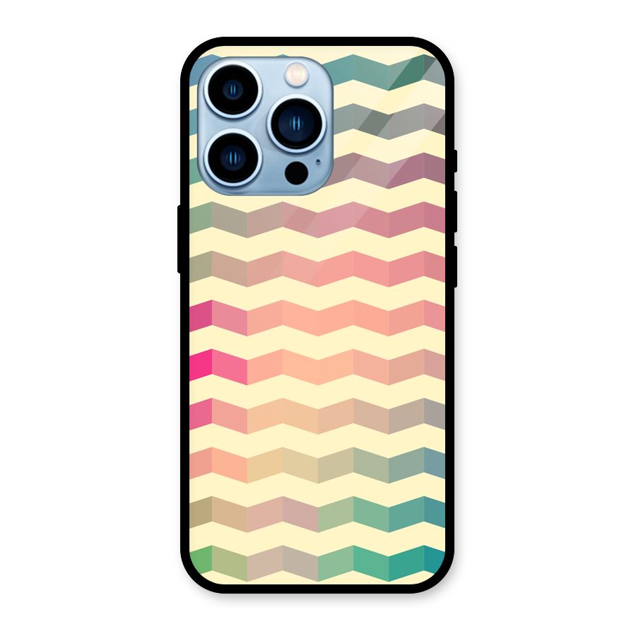 Seamless ZigZag Design Glass Back Case for iPhone 13 Pro