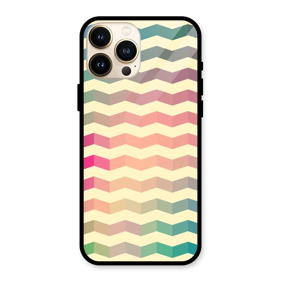 Seamless ZigZag Design Glass Back Case for iPhone 13 Pro Max