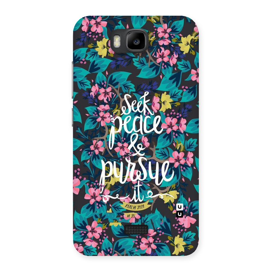 Seek Peace Back Case for Honor Bee