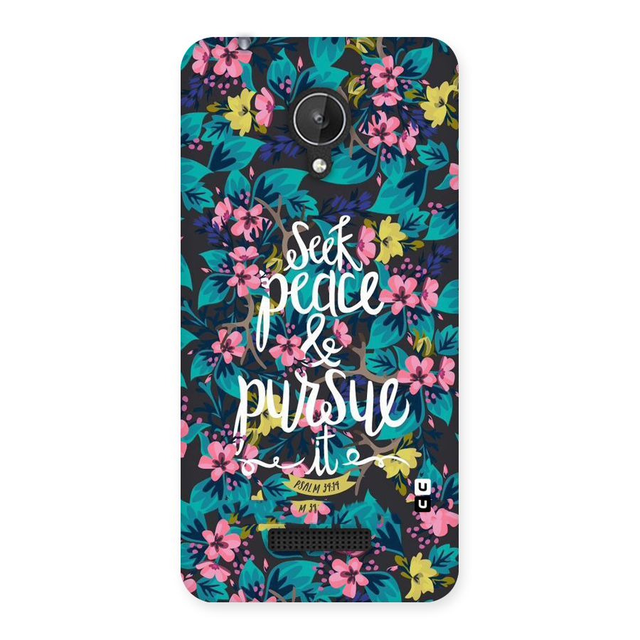 Seek Peace Back Case for Micromax Canvas Spark Q380
