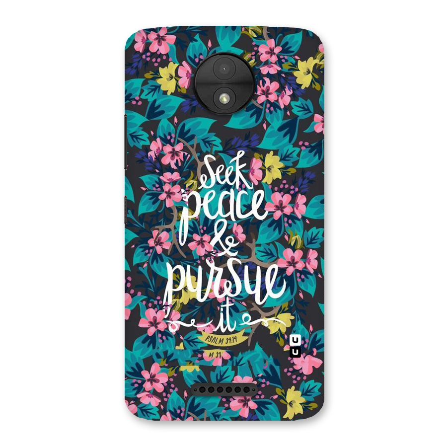 Seek Peace Back Case for Moto C